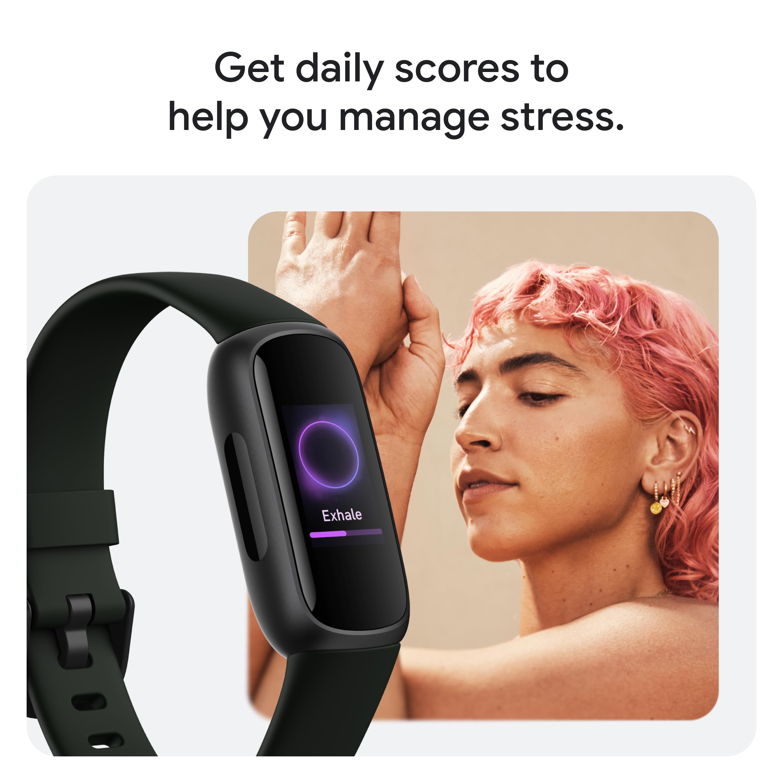 Fitbit Inspire 3 pantalla activa mostrando ejercicio y métricas claras