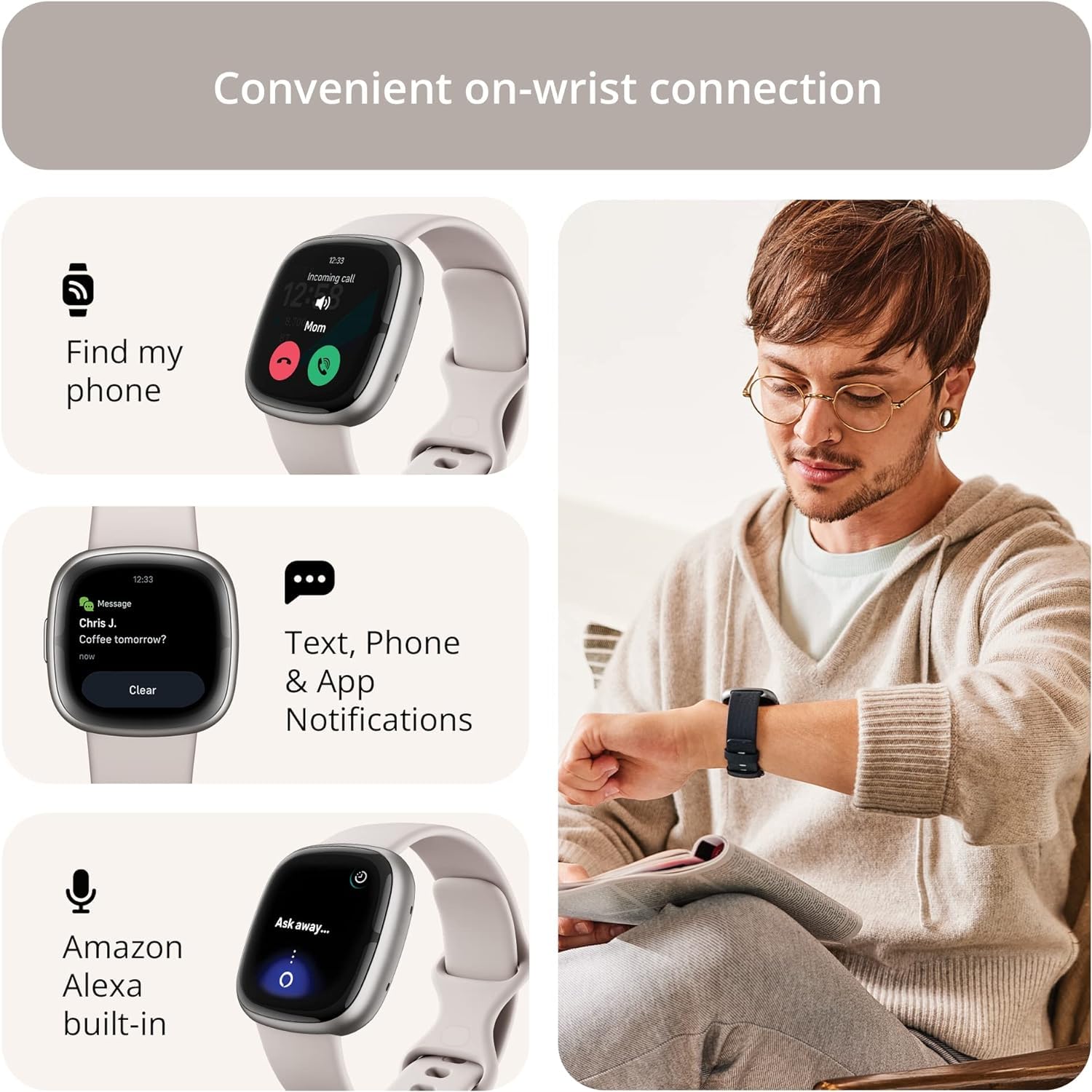 Fitbit Sense 2 en uso con GPS mostrando mapa y ruta precisa