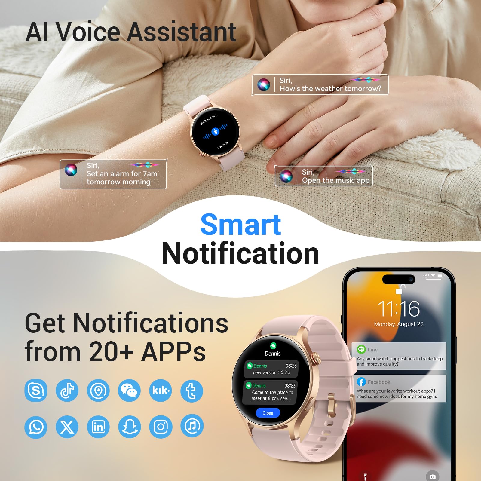 Fitpolo sensor de frecuencia cardíaca en la parte inferior, monitorización continua para tendencias