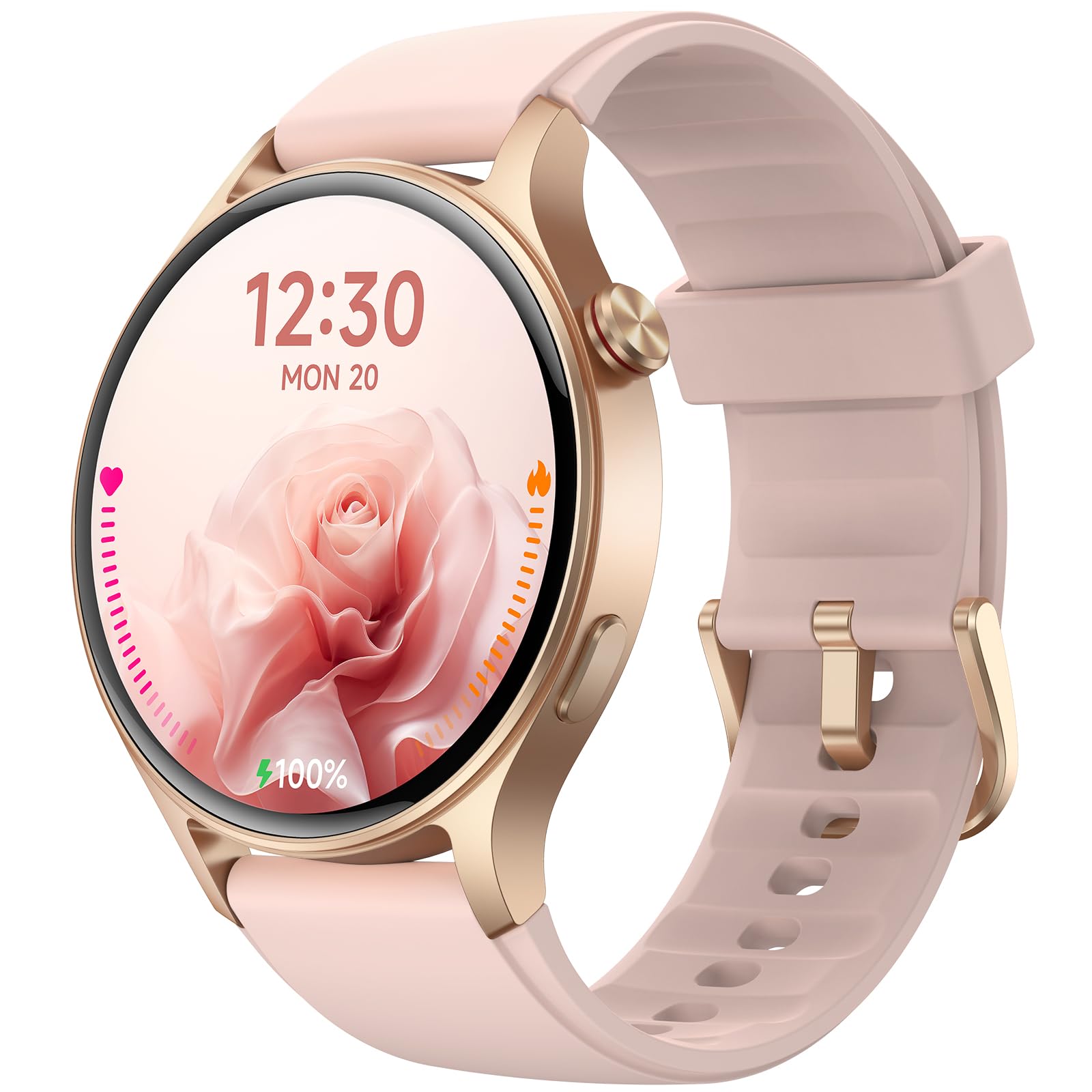 Fitpolo frontal del reloj mostrando pantalla AMOLED y diseño elegante, ideal para estilo diario