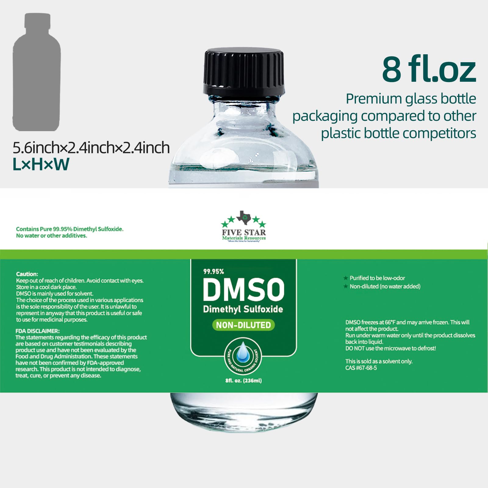 FIVE STAR MATERIALS RESOURCES textura del DMSO, pureza visible