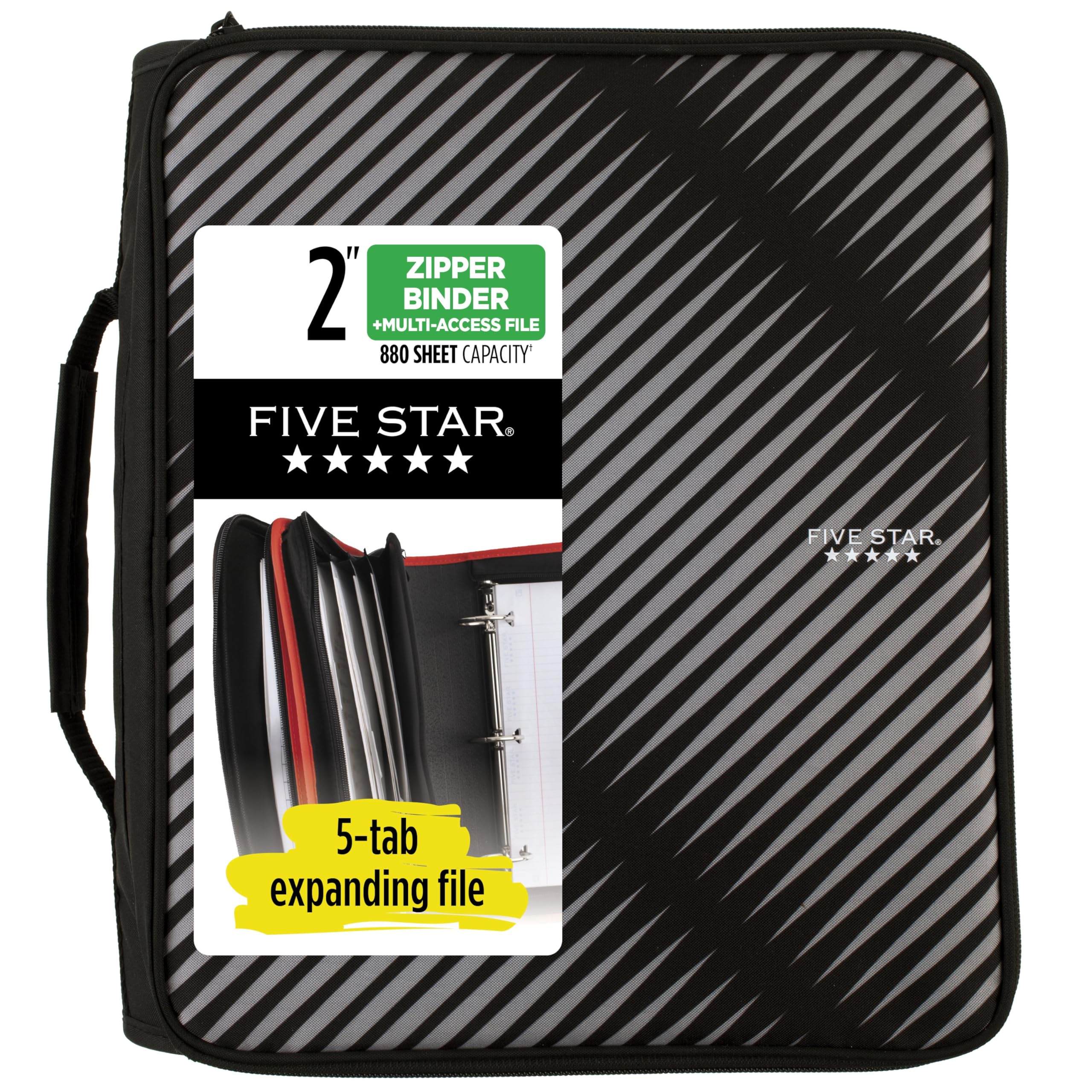 Five Star vista frontal cerrada mostrando protección y portabilidad