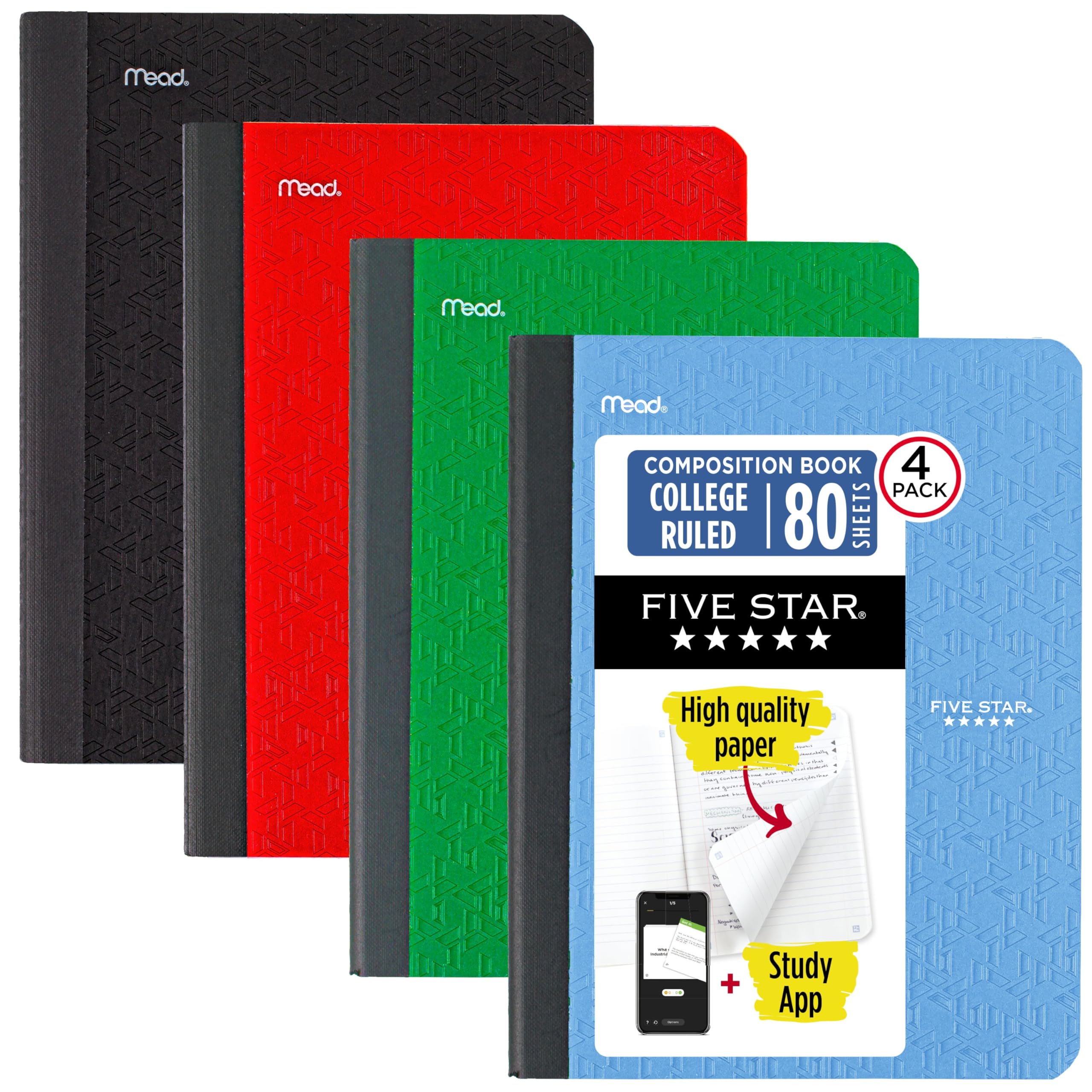 Five Star vista frontal del paquete cuatro colores protege notas