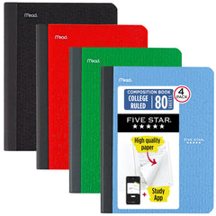Five Star vista frontal del paquete cuatro colores protege notas