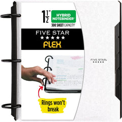 Five Star funda frontal blanca resistente que protege el cuaderno