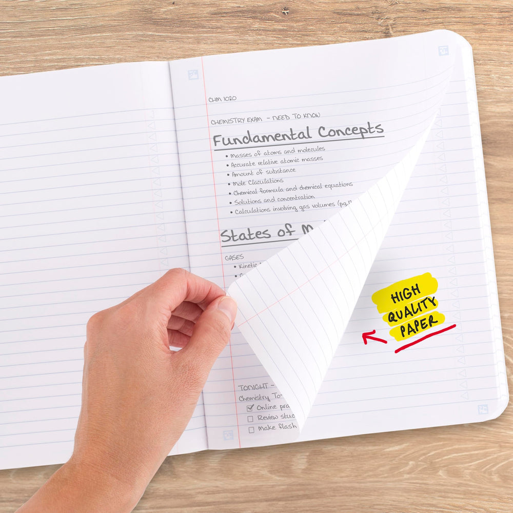 Five Star libreta abierta plana permite tomar notas cómodamente
