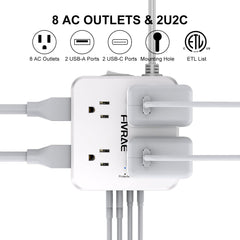FIVRAE detalle de puertos USB-A y USB-C, carga inteligente y rápida
