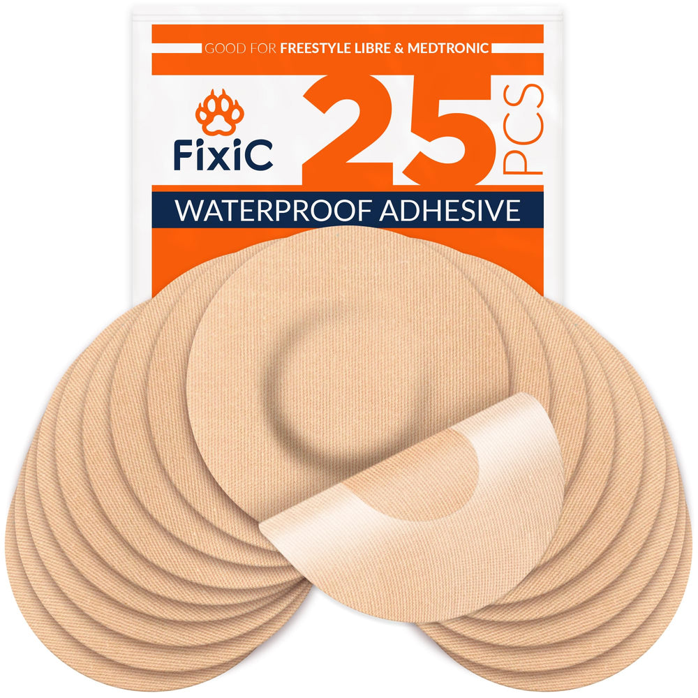Fixic parche frontal en su empaque mostrando 25 unidades y fijación segura