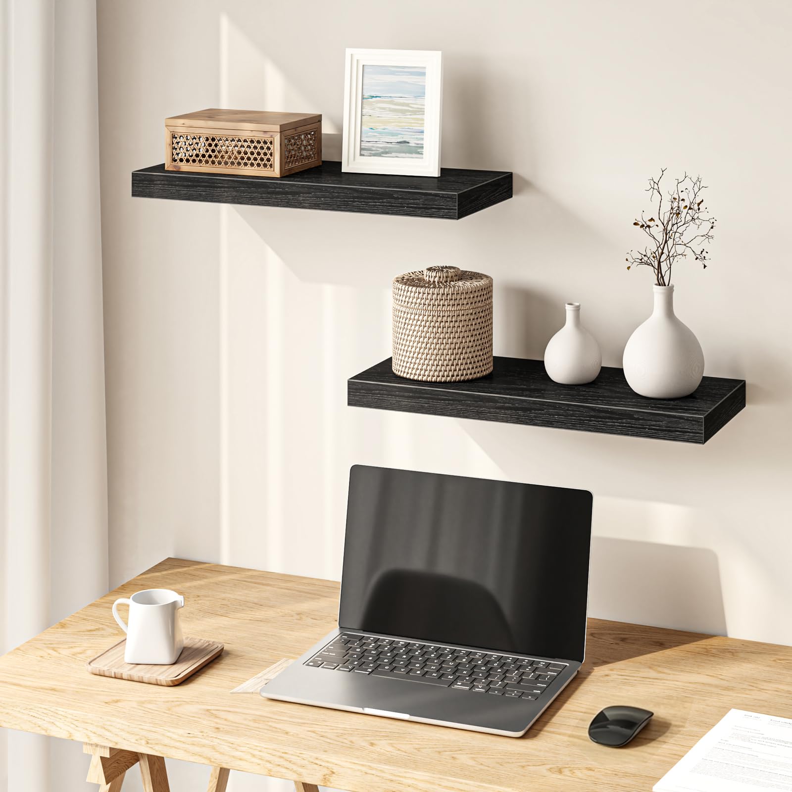 Fixwal estante en sala con libros y planta mostrando organización práctica