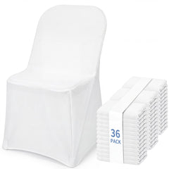 Fixwal paquete frontal de 36 fundas blancas protegen y uniforman sillas