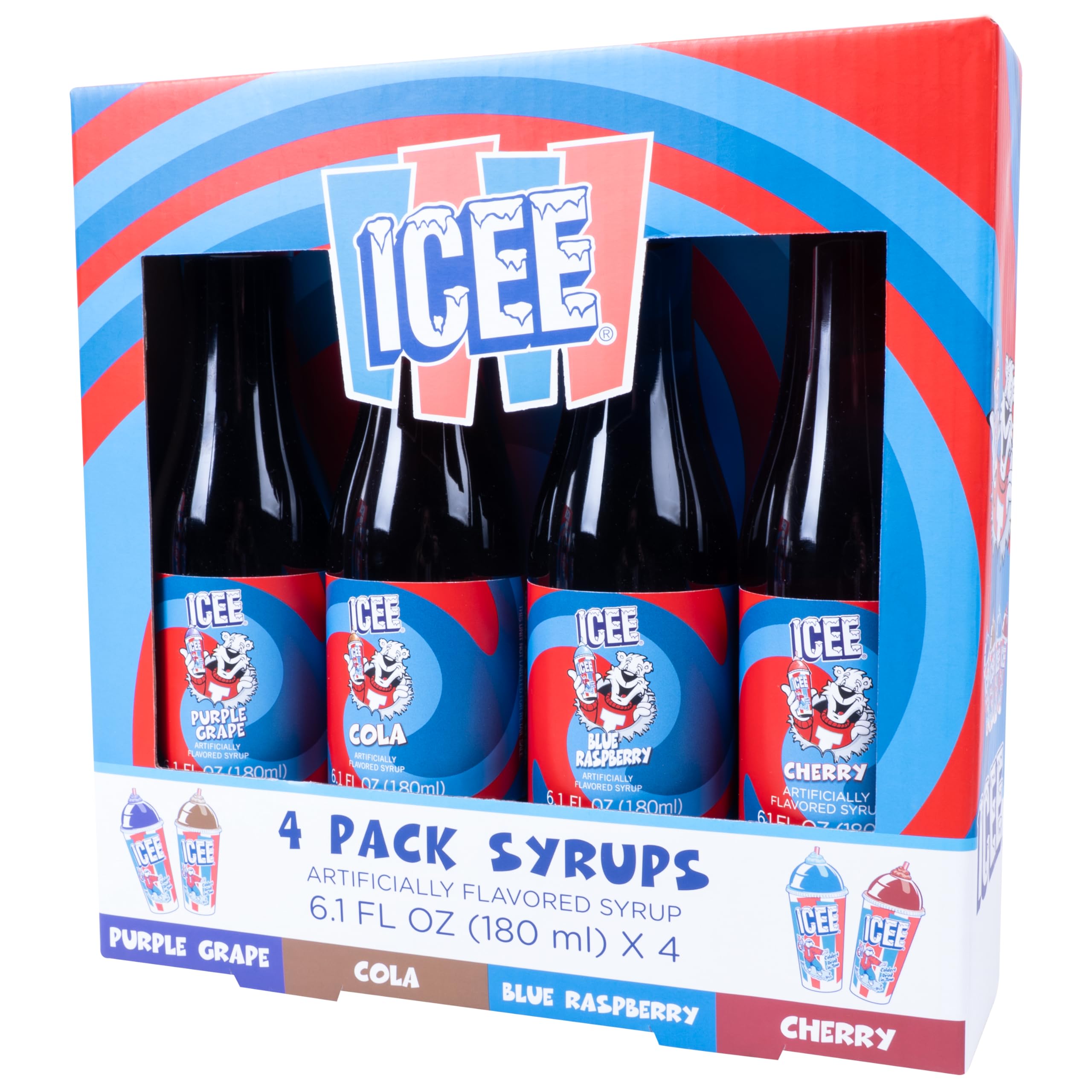 Fizz Creations sirope ICEE vertido en soda para crear bebida efervescente casera