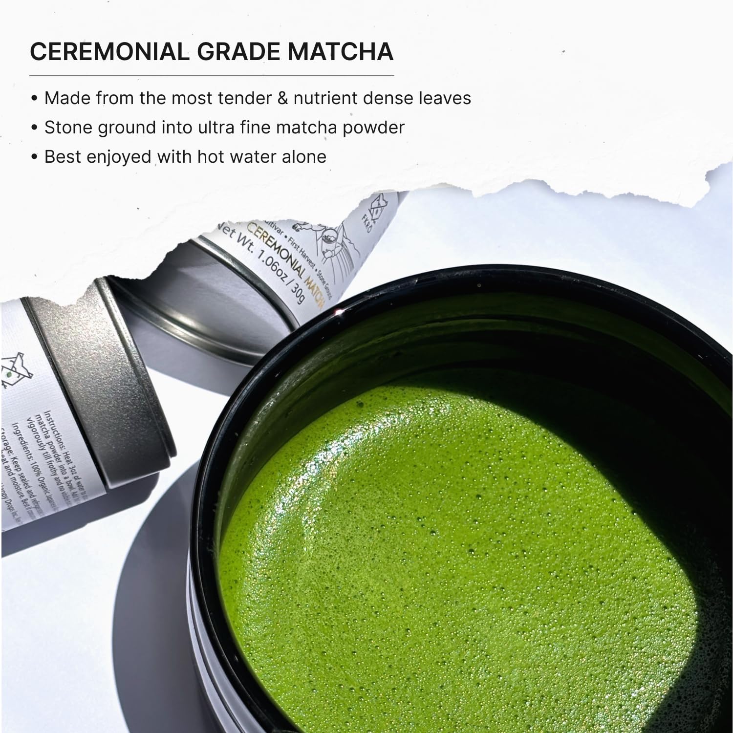 FKRO polvo matcha Saemidori textura fina y color verde vibrante