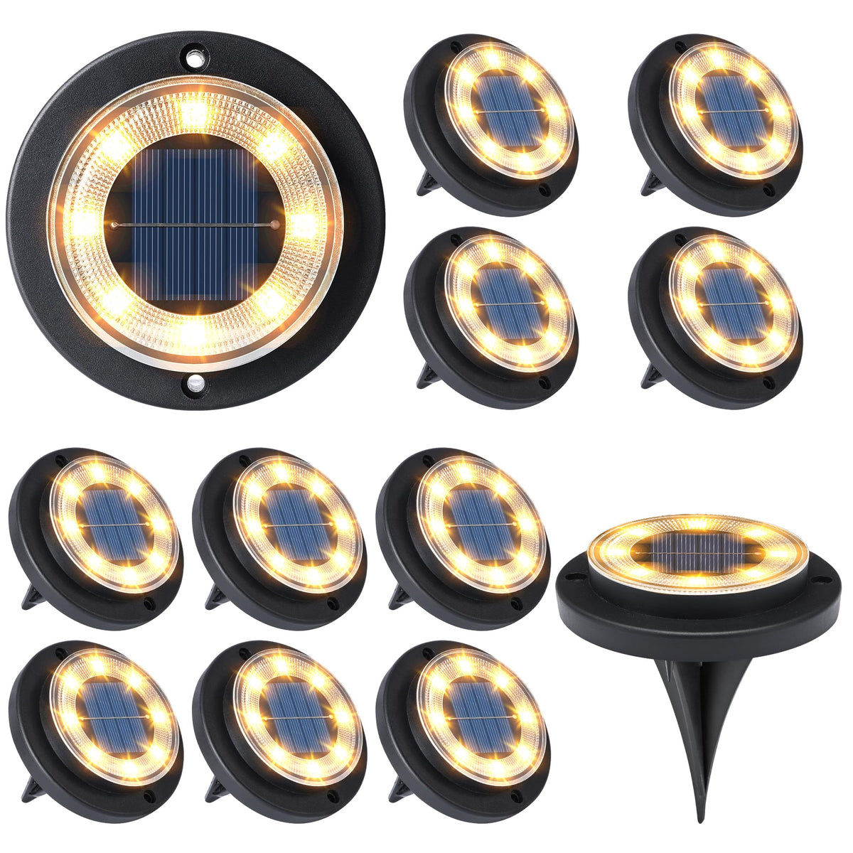 Flacchi frontal pack 12 mostrando luminarias en conjunto y solución práctica