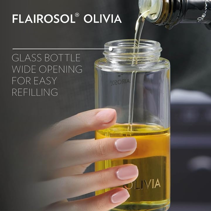 FLAIROSOL Olivia boca amplia de vidrio para rellenar sin derrames