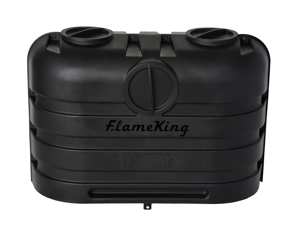 Flame King frontal mostrando cubierta para dos tanques, protección organizada