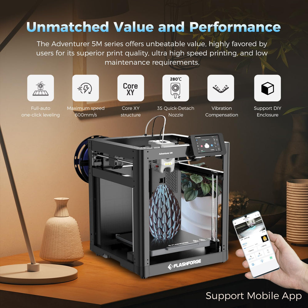 FLASHFORGE extrusor directo a 280°C mostrando robustez y compatibilidad de materiales
