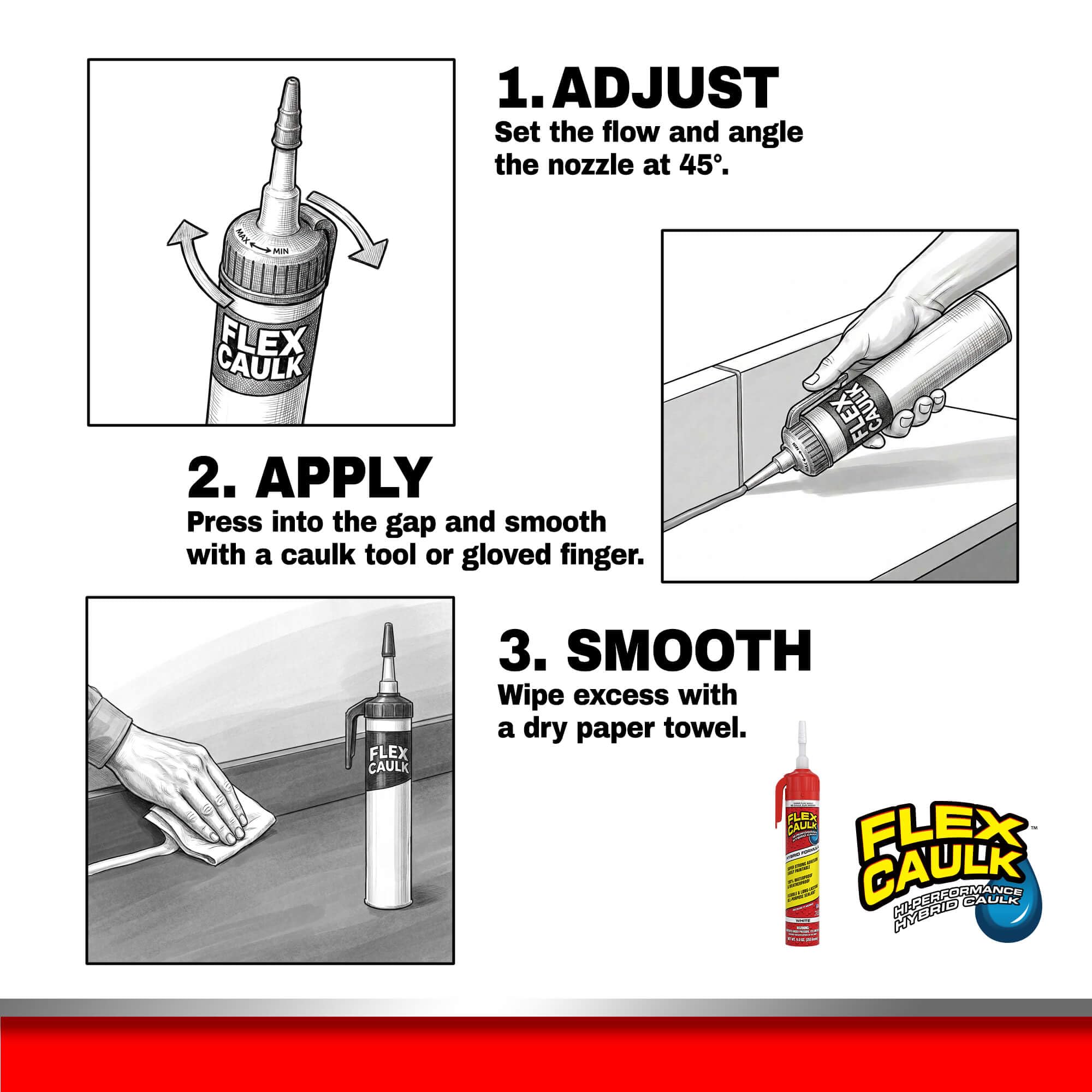 Flex Seal junto a una regla para visualizar el tamaño del cartucho