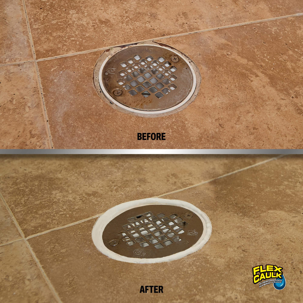 Flex Seal aplicándose en ducha para sellar juntas y prevenir filtraciones