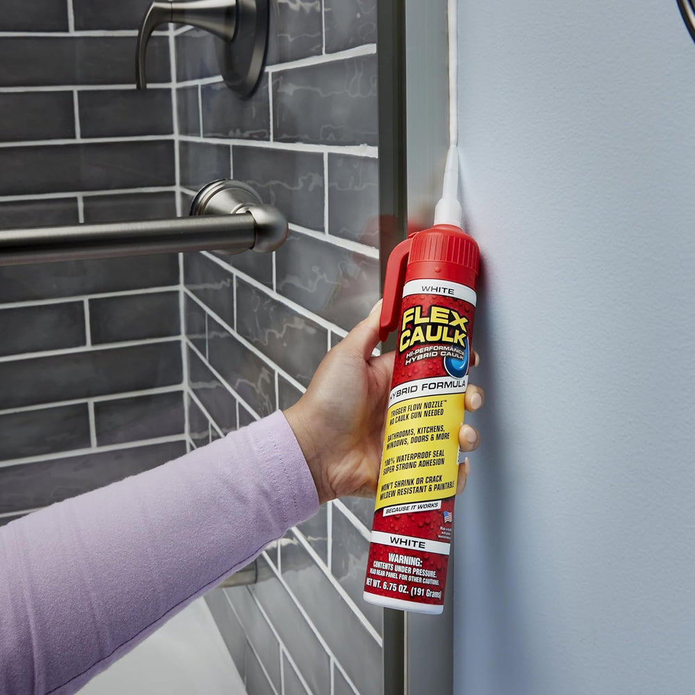 Flex Seal etiqueta con instrucciones y lista de características del producto