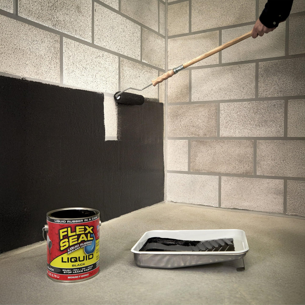 Flex Seal Liquid etiqueta con instrucciones y beneficios claros
