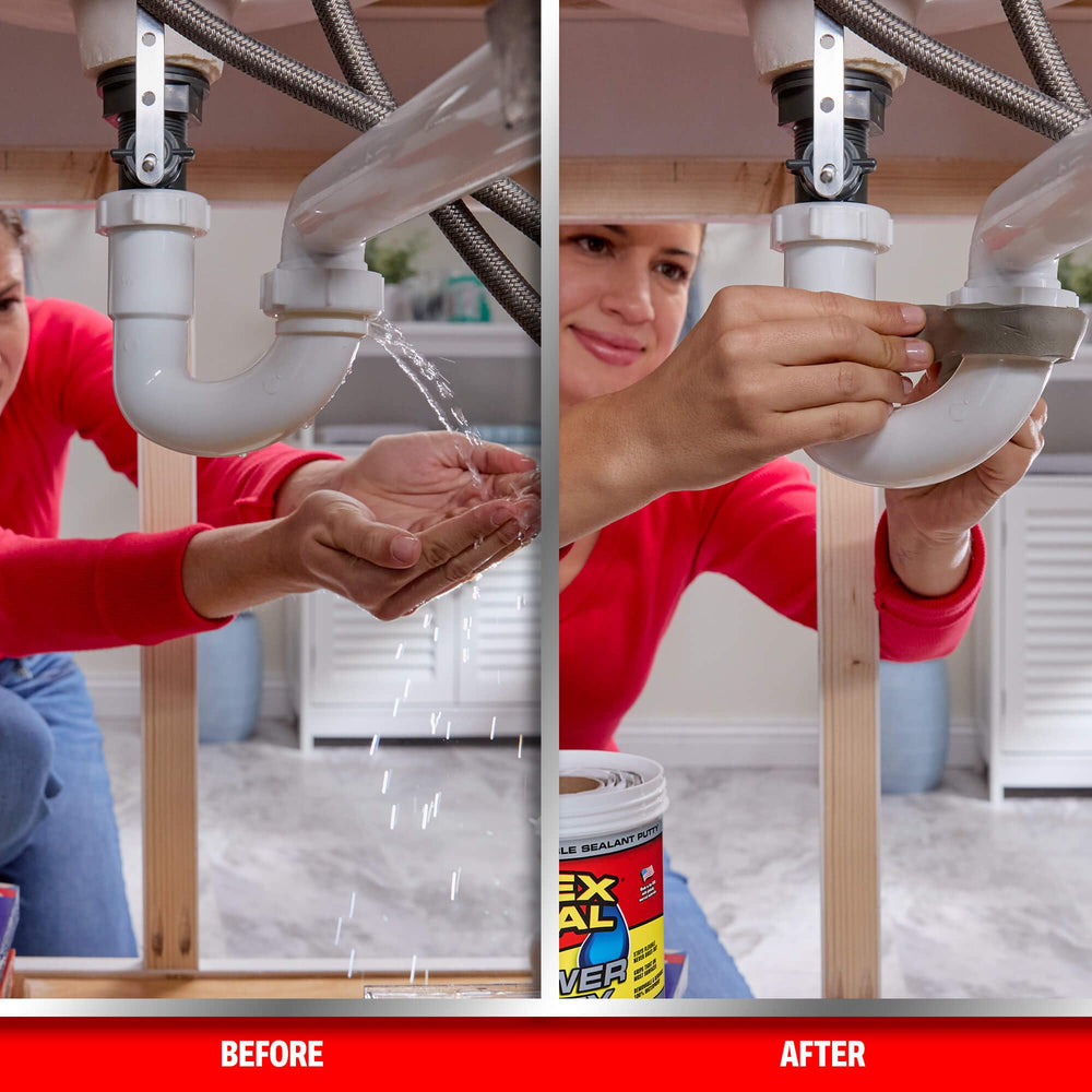 Flex Seal junto a una regla para apreciar su tamaño 16 oz
