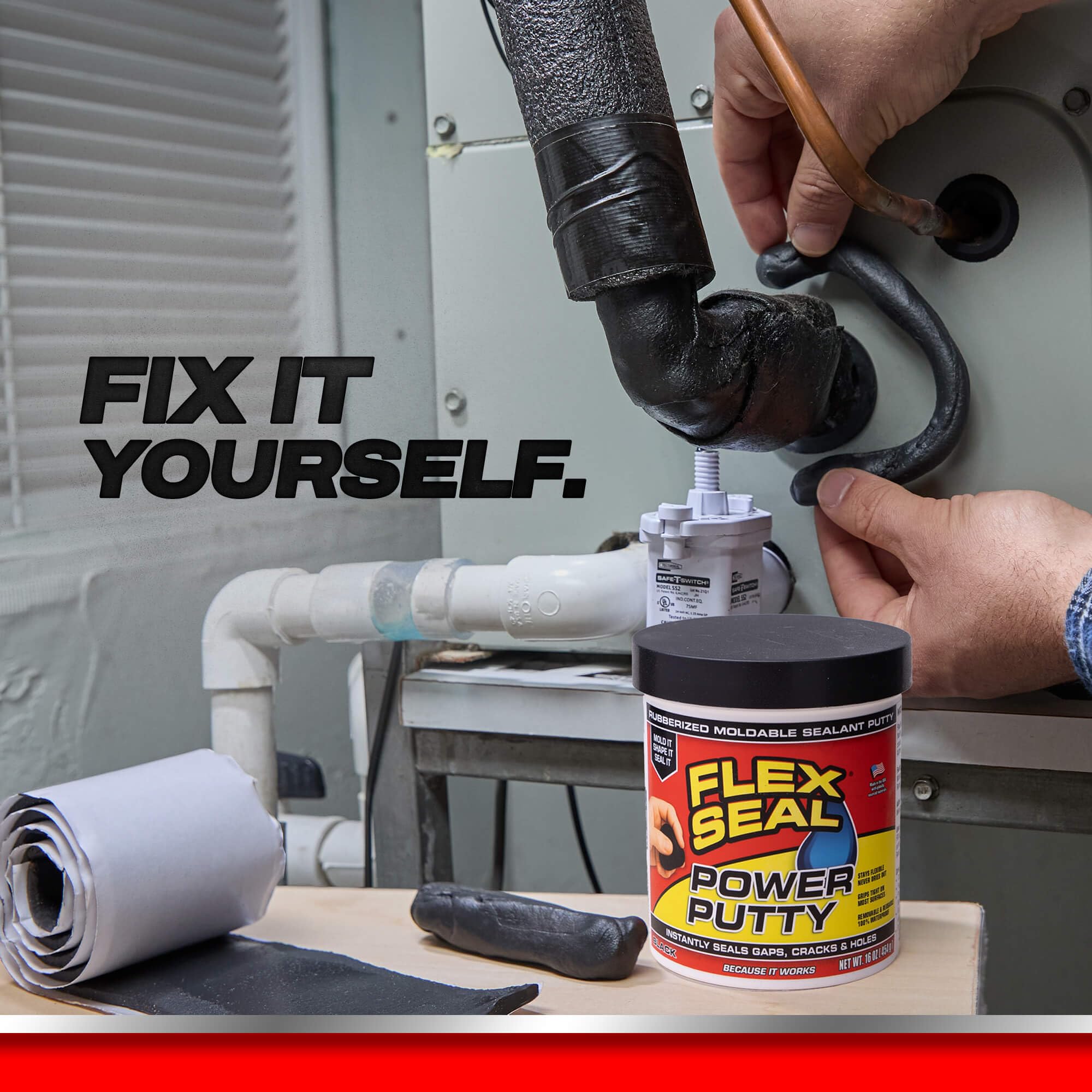 Flex Seal funcionando bajo el agua sellando una grieta marina
