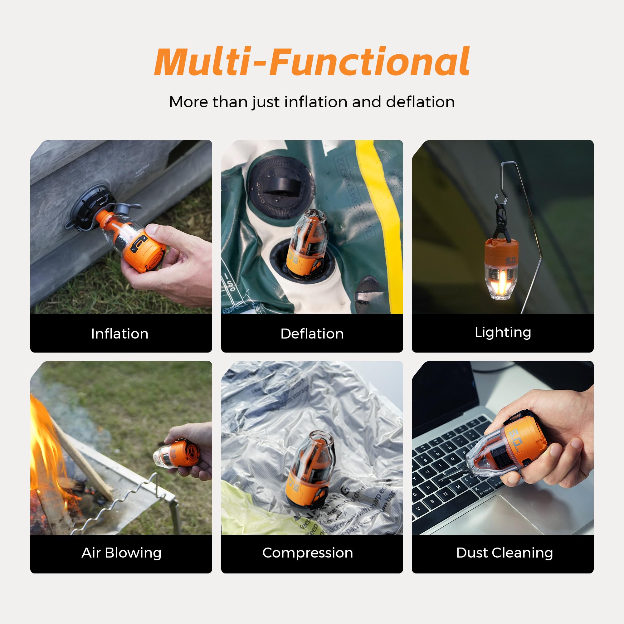 FLEXTAILGEAR función de desinflado para guardar equipaje más compacto