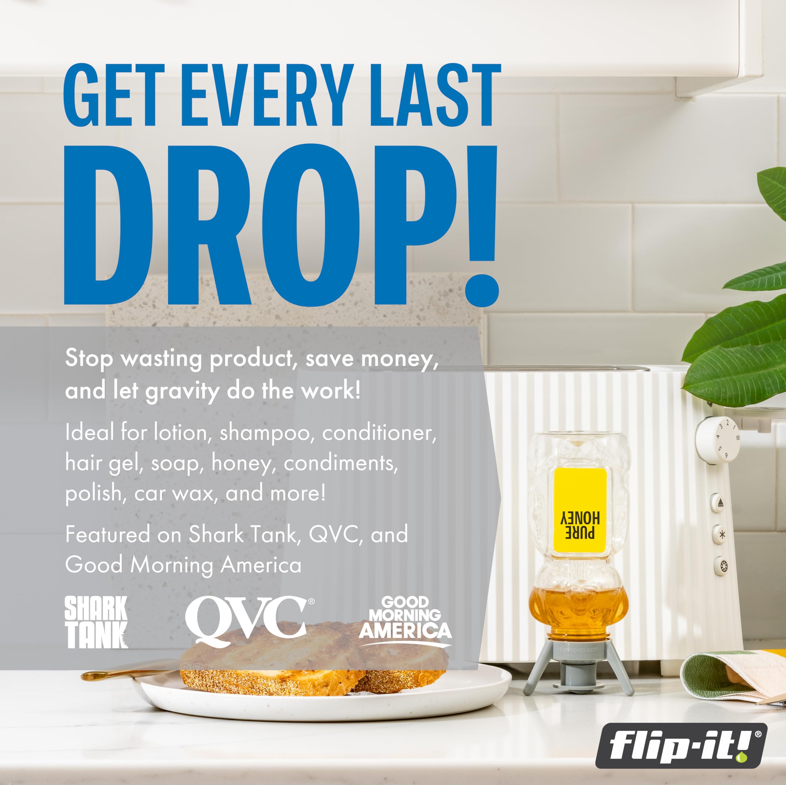 Flip-It! conjunto de adaptadores 33, 28 y 24 mm para ajuste en distintos envases