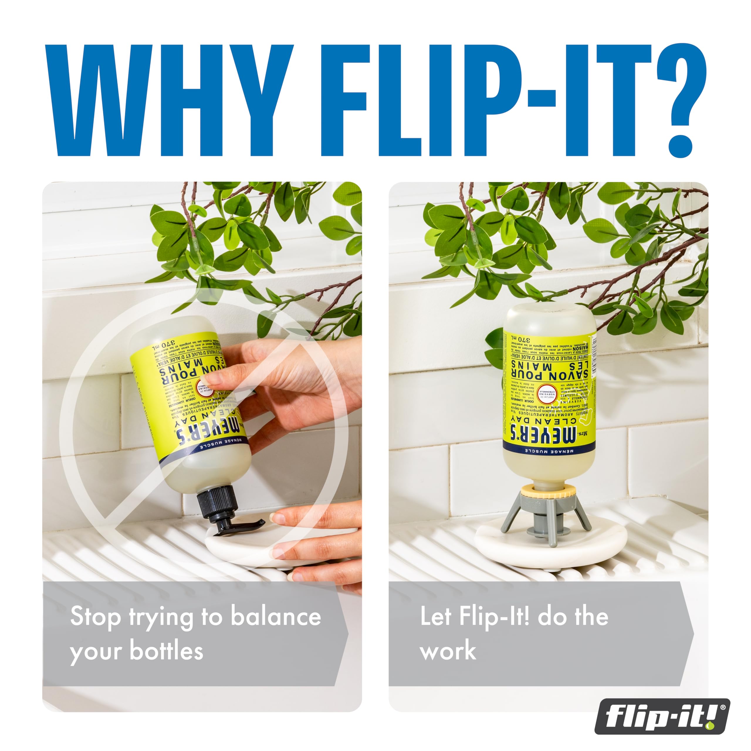 Flip-It! comparación de tamaños de adaptadores mostrando compatibilidad versátil