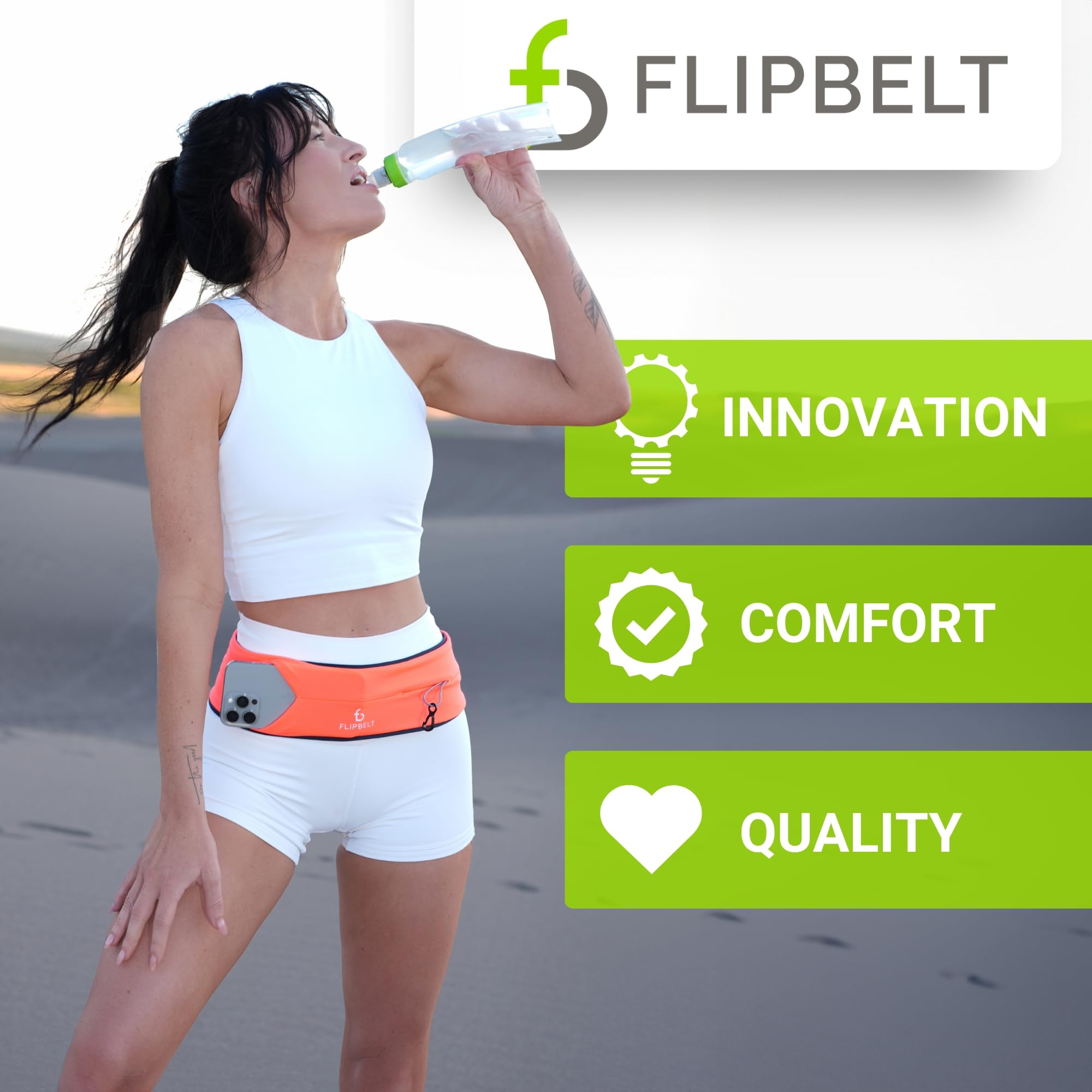 FlipBelt doblado dentro de equipaje, diseño compacto de FlipBelt para viajar