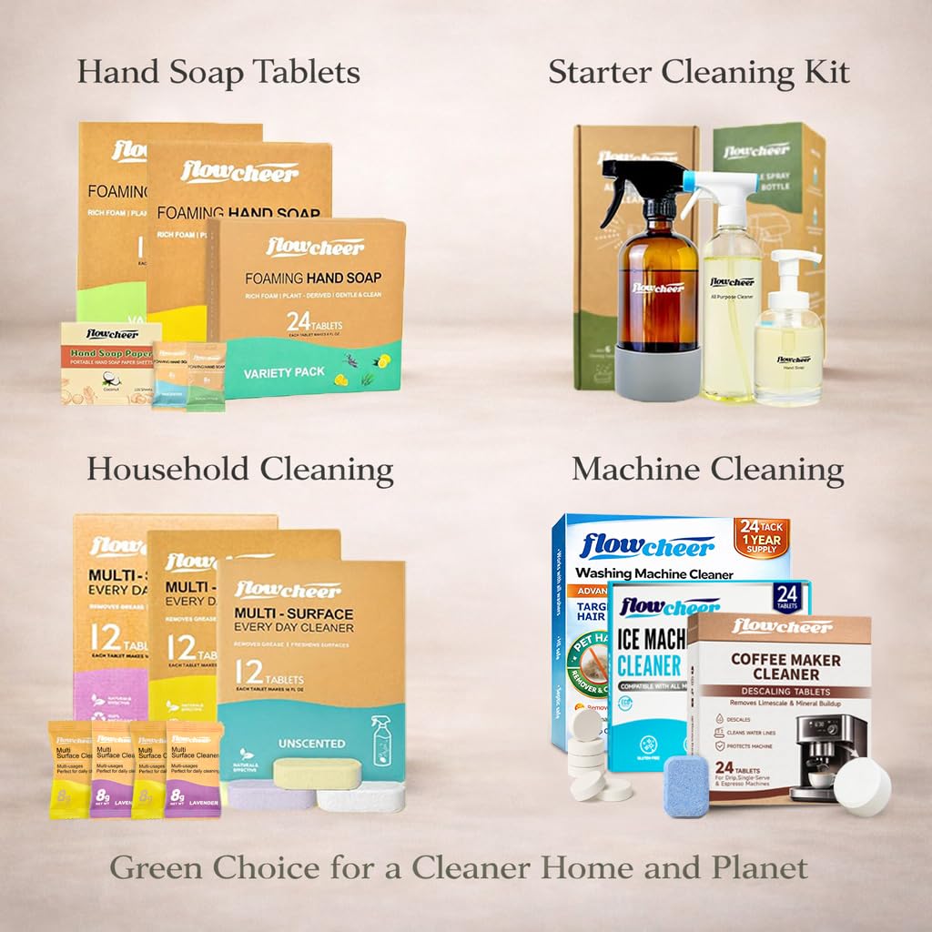 flowcheer ambiente doméstico en baño y cocina mostrando uso familiar práctico