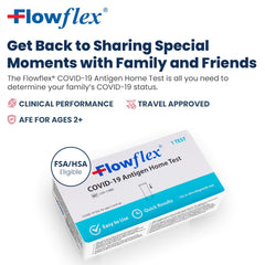 Flowflex cassette reactivo en primer plano, lectura clara y rápida