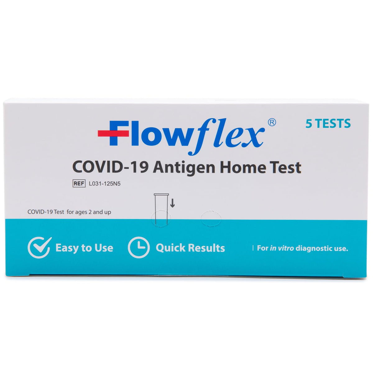 Flowflex caja frontal cinco pruebas, recrea almacenamiento conveniente