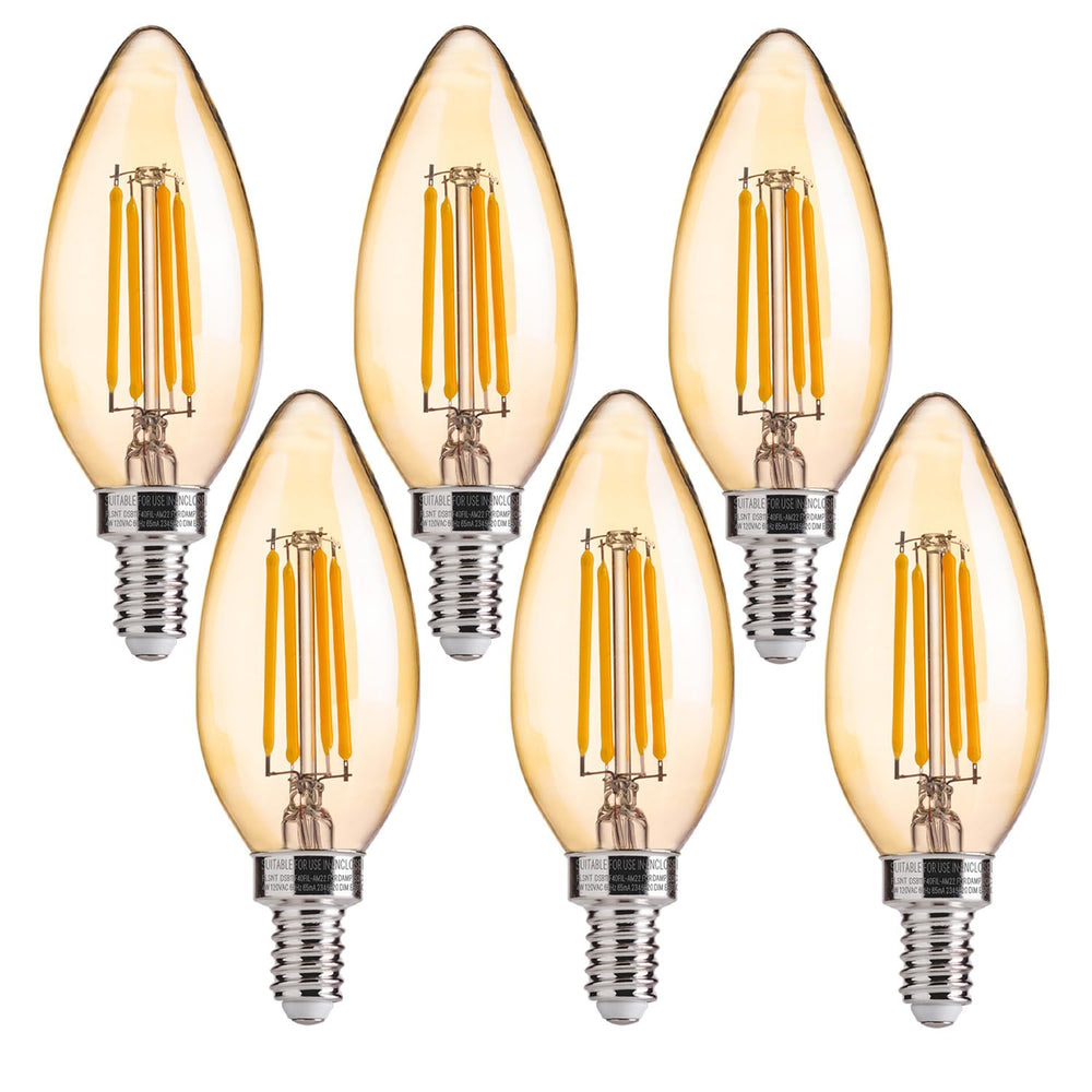 FLSNT bombilla frontal paquete muestra forma B11 y ahorro energético