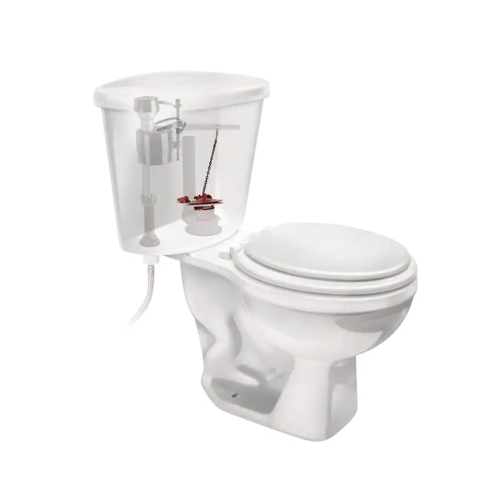 Fluidmaster flapper instalado en tanque de baño demostrando fácil reposición