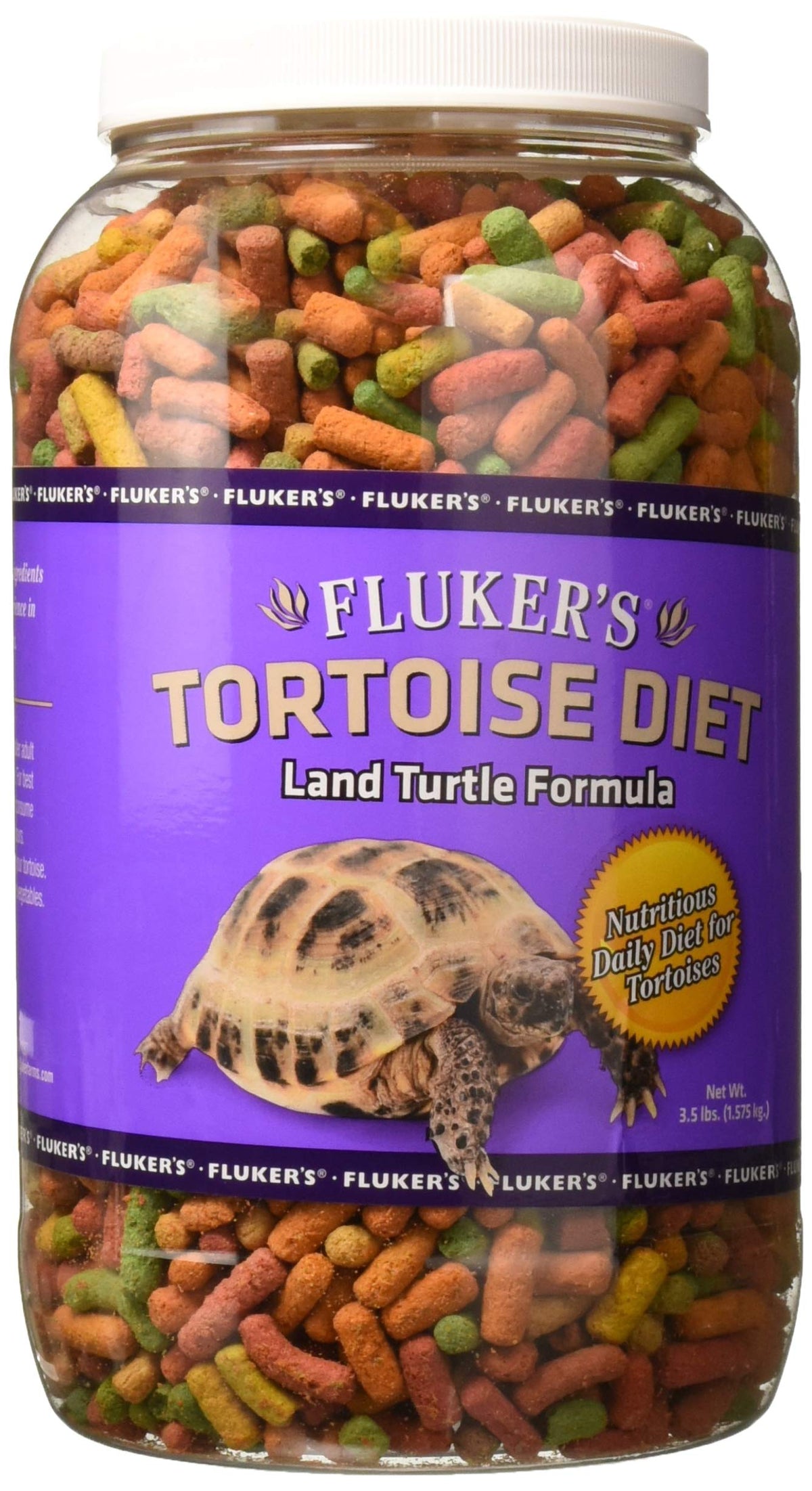 Fluker's empaque frontal mostrando pellets grandes y nutrición balanceada