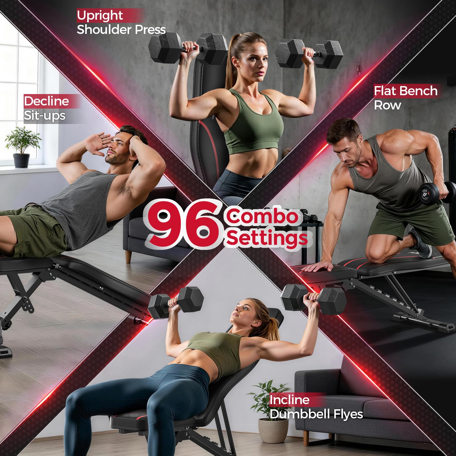 FLYBIRD soporte de piernas ajustable para ejercicios de core y decline
