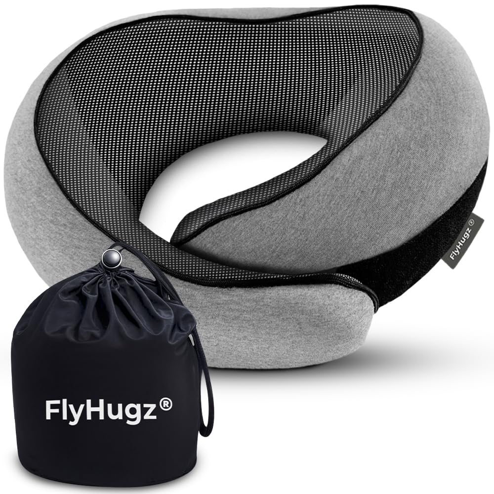 FlyHugz vista frontal mostrando forma ergonómica y soporte cómodo