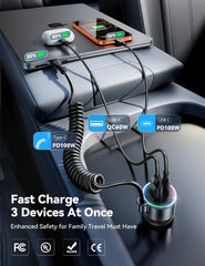 FLYLEAD cargador insertado en encendedor de coche, uso seguro en ruta