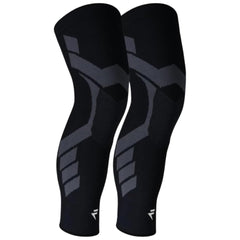 Flytex rodillera frontal empaquetada mostrando diseño negro y soporte visible