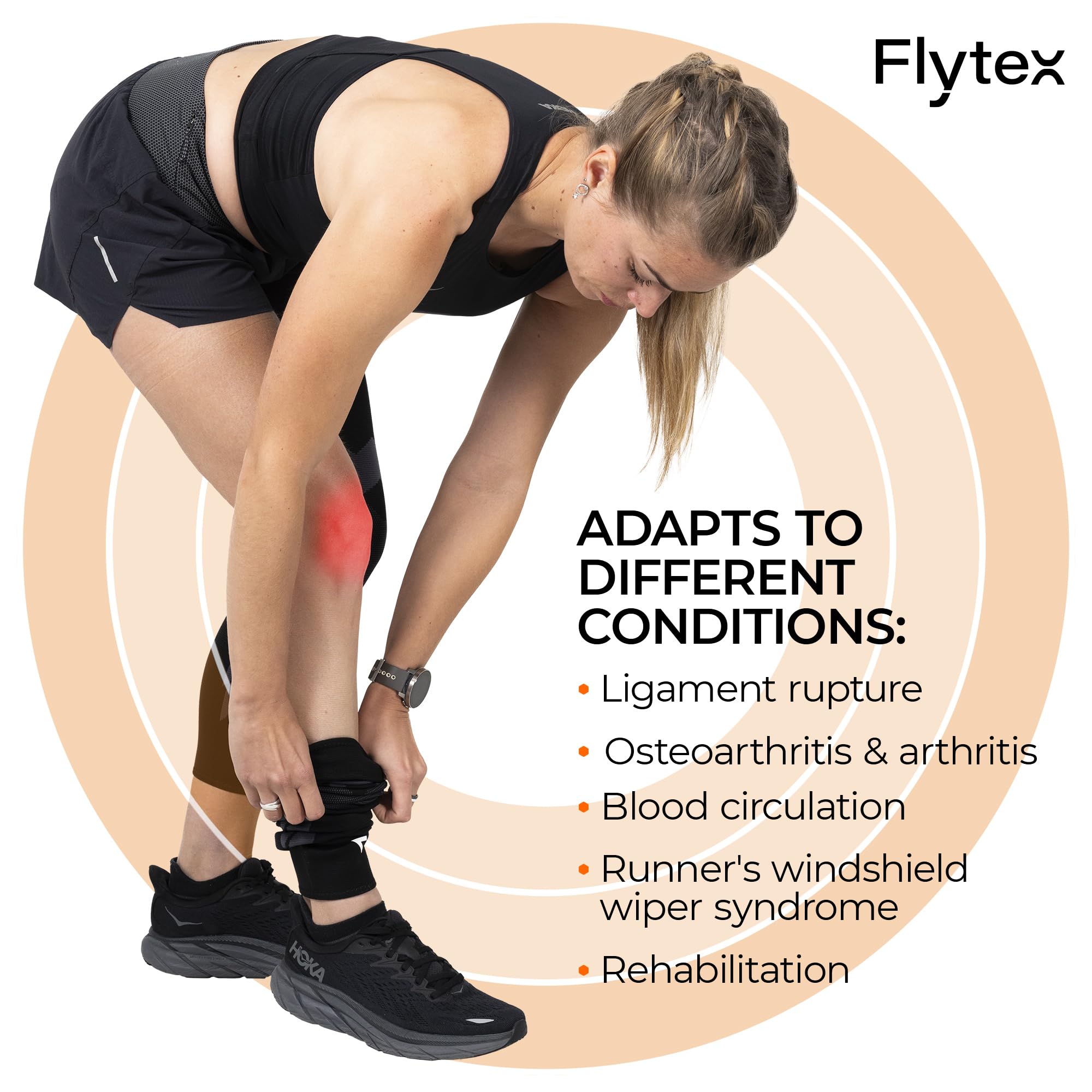 Flytex detalle de textura del tejido que garantiza compresión y transpiración