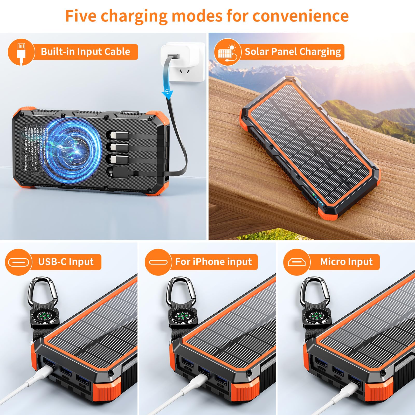 fmooostore detalle de cables integrados mostrando carga múltiple rápida