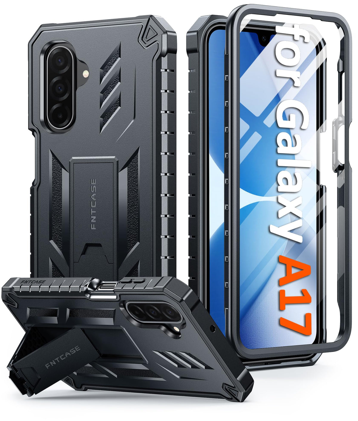 FNTCASE vista frontal de la funda para Galaxy A17-5G con protección completa