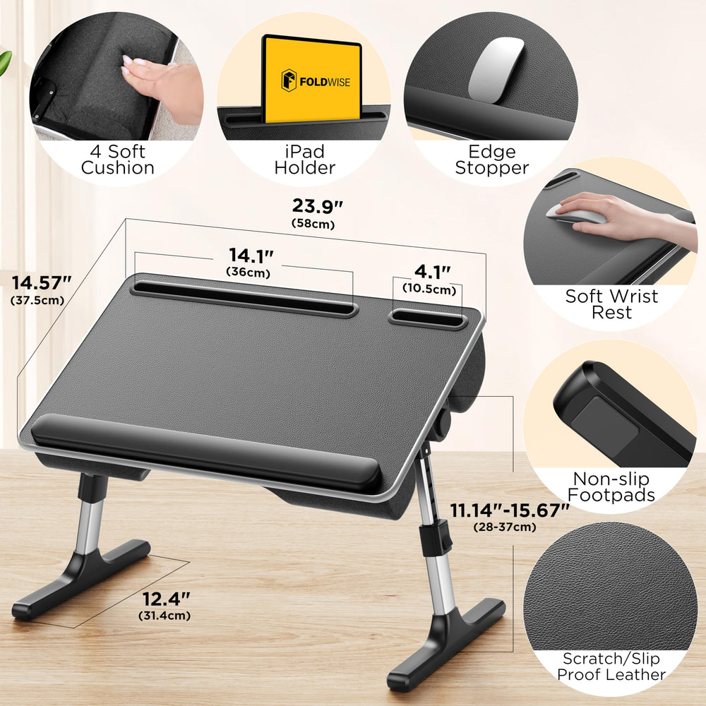 FoldWise detalle de superficie de cuero resistente y antideslizante
