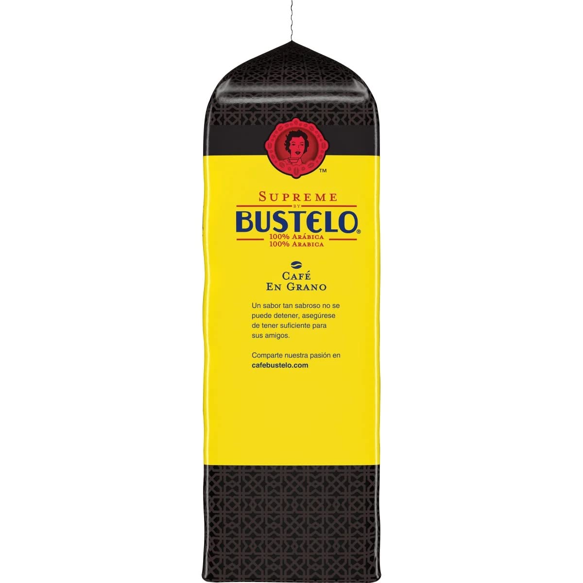 Folgers Supreme Bustelo detalle de etiqueta y datos, ayuda a identificar perfil y origen