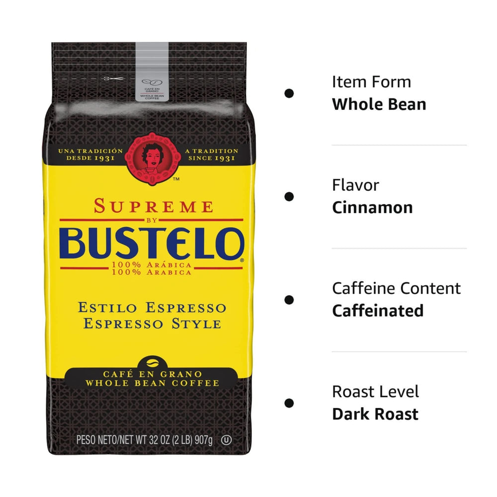 Folgers Supreme Bustelo mano moliendo granos para control de molienda y frescura en la taza