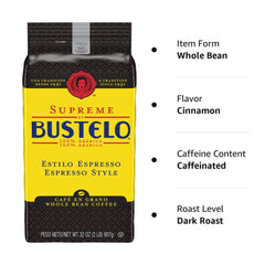 Folgers Supreme Bustelo mano moliendo granos para control de molienda y frescura en la taza