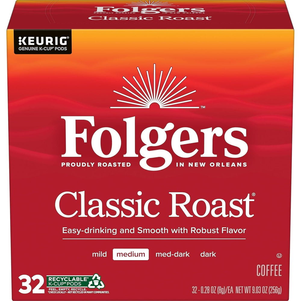 Folgers en una cocina iluminada mostrando conveniencia para mañanas