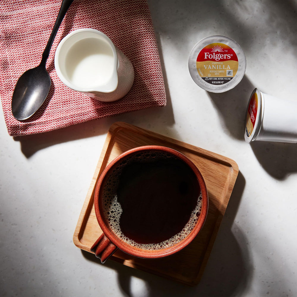 Folgers etiqueta con información y caja abierta, claridad sobre contenido y compatibilidad