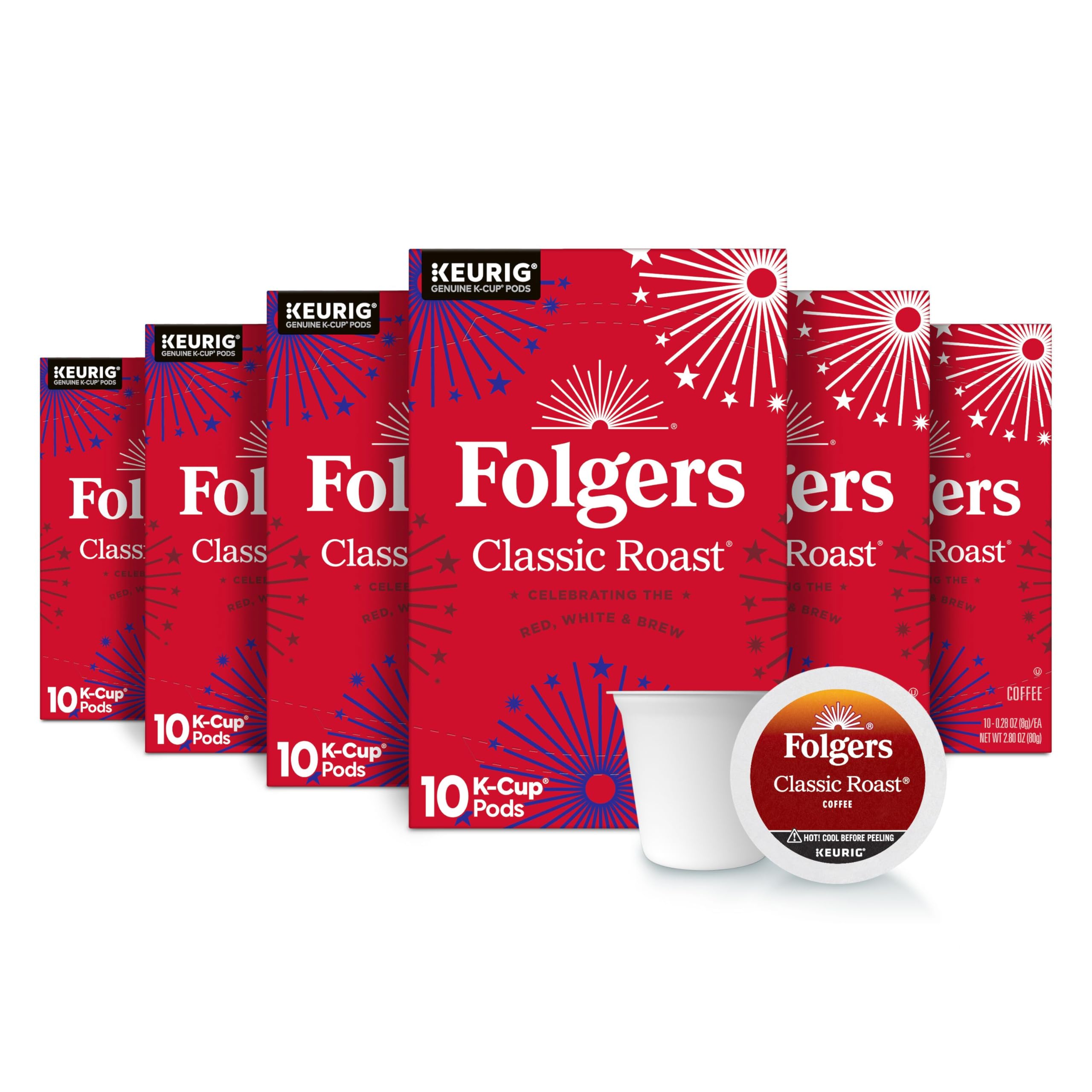 Folgers paquete frontal con diseño edición limitada y fácil identificación del producto
